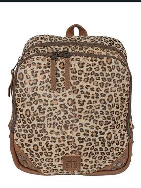 Ranchwear Leopard Print leather Backpack - Brown